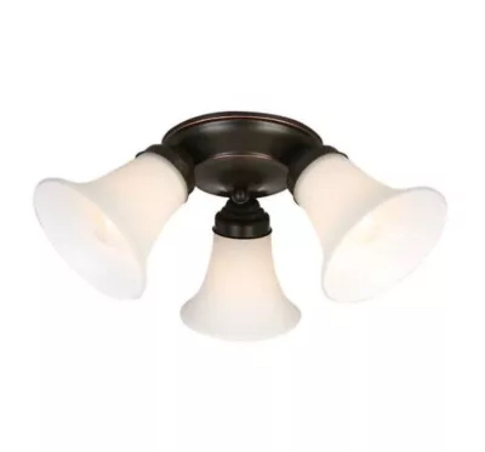 Hampton Bay 17.5 in. 3-Light Oil Rubbed Bronze Flush Mount