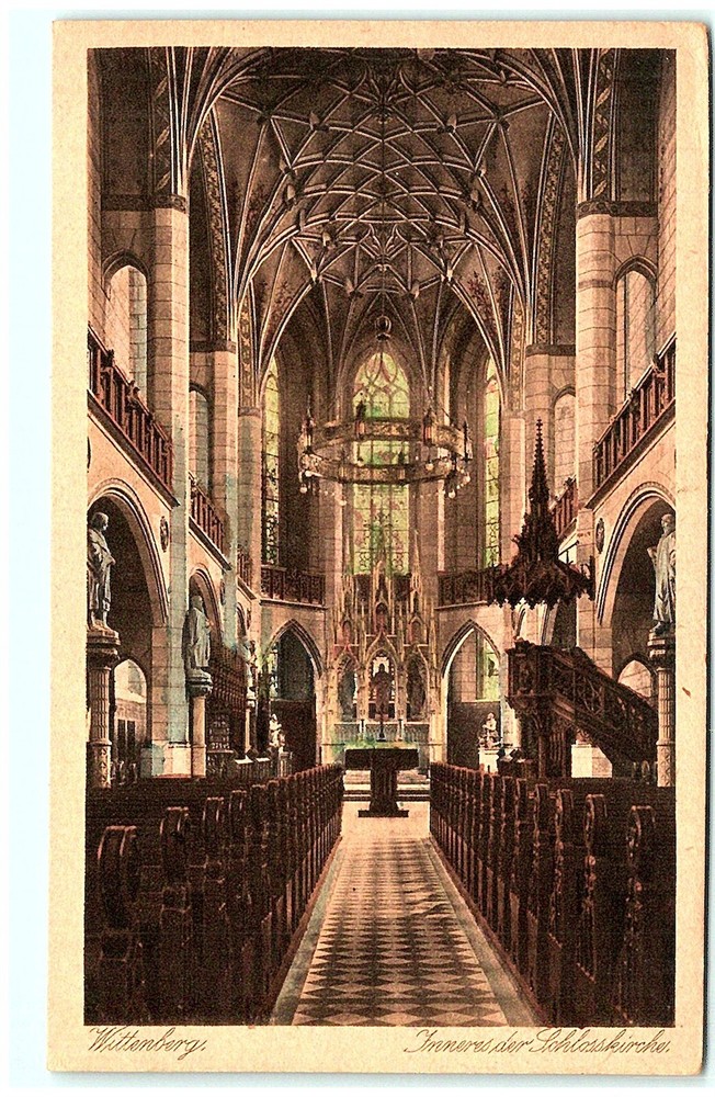 S04-6500, Wittenberg, Schlosskirche, Antique Postcard
