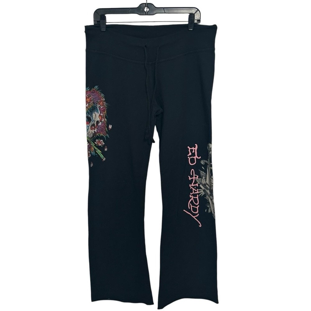 Rare Vintage Ed Hardy Skull Bedazzled Sweatpants Sz L