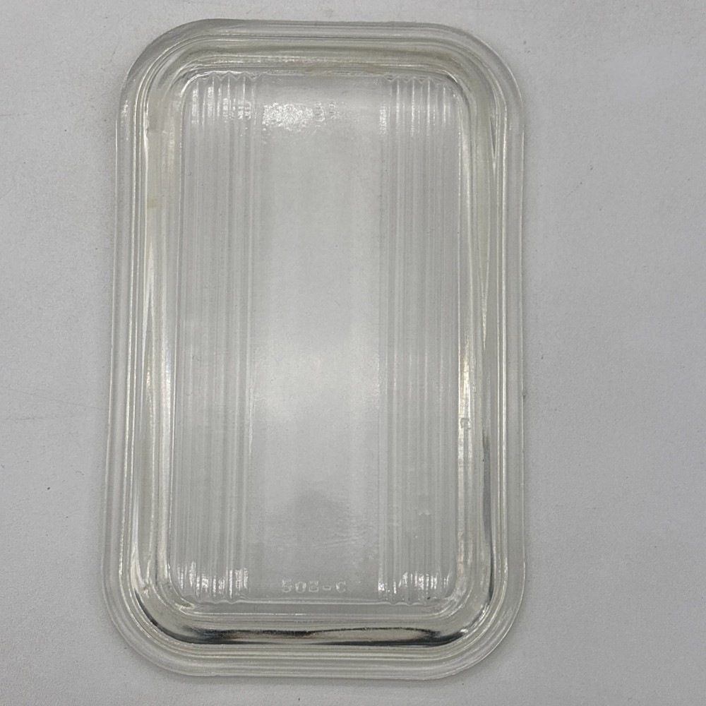 PYREX 502-C Vintage Clear Glass Refrigerator Dish Replacement LID ONLY Chipped