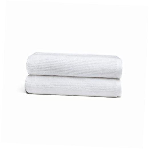 Soft Ribbed Bath Towel Set - 60% Cotton 40% Bamboo Viscose 30x58 White