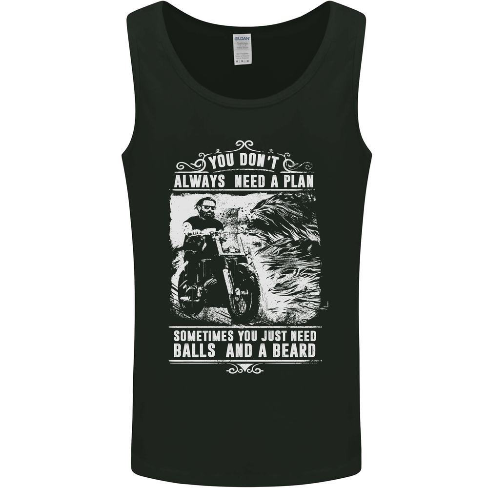 Balls & Beard Biker Motorcycle Motorbike Mens Vest Tank Top