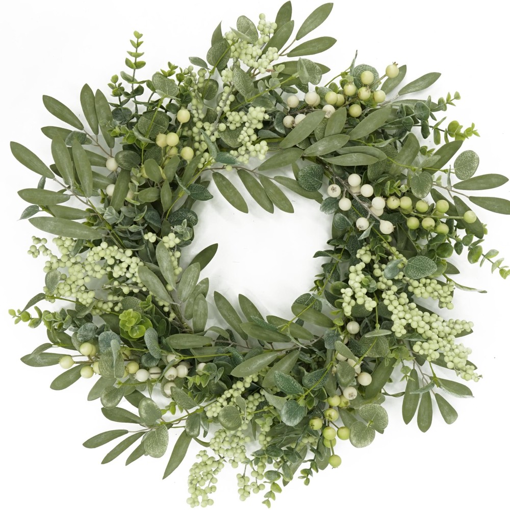 Green Eucalyptus Wreaths for Front Door Spring Summer Wreath with Eucalyptus ...