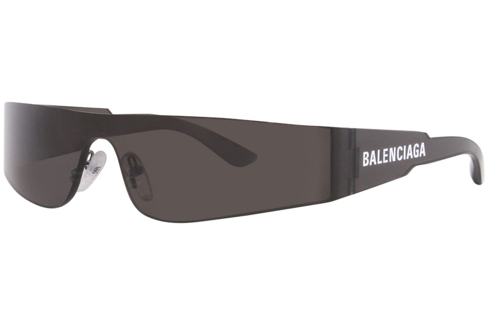 Balenciaga BB0041S 001 Sunglasses Grey/Grey Shield Lenses 99-mm