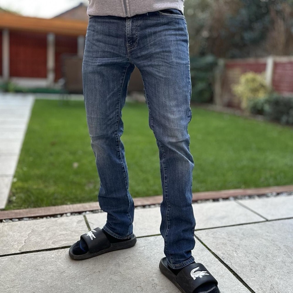 Levi's 511 Denim Jeans Men’s Slim Fit Leg W32 L32 Dark Blue Trousers