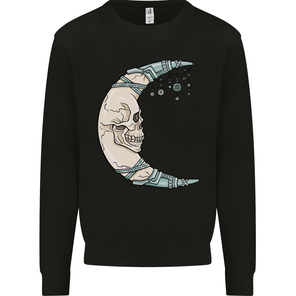 Steampunk Moon Skull Mens Sweatshirt Jumper