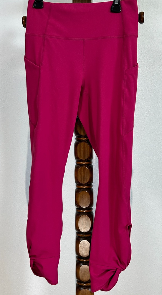 Fabletics PureLuxe Pink Ruched High-Rise Leggings with Pockets S/M