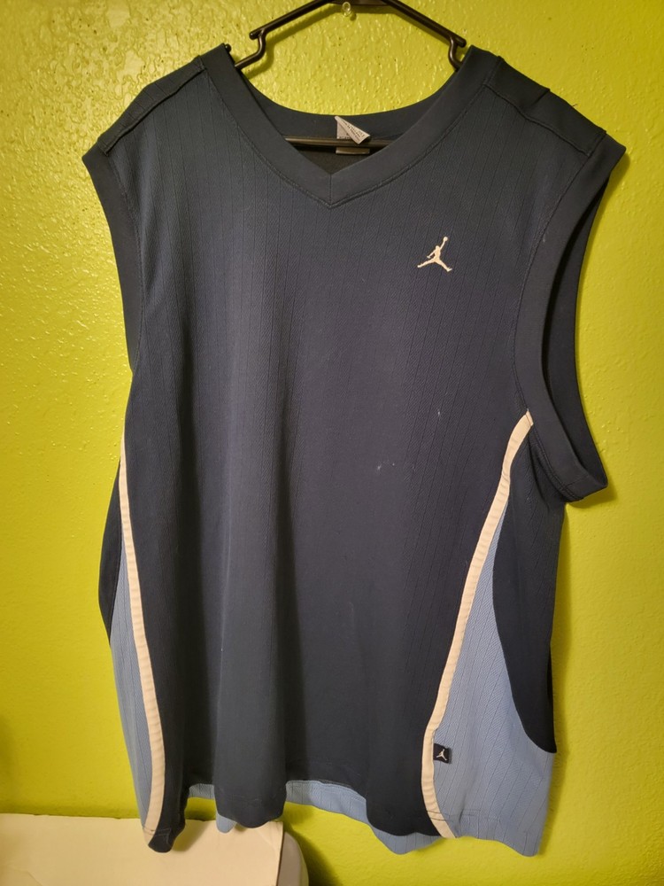 Vintage Air Jordan Tank Top Jersey XXL Blue Sleeveless Shirt Athletic Y2K 2XL