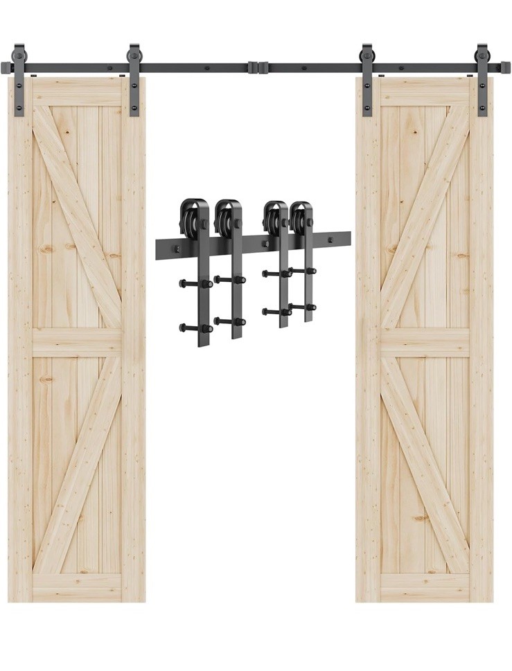 10 FT J-Shaped Sliding Barn Door Hardware Track Kit for Wood Slabs by Signstek
