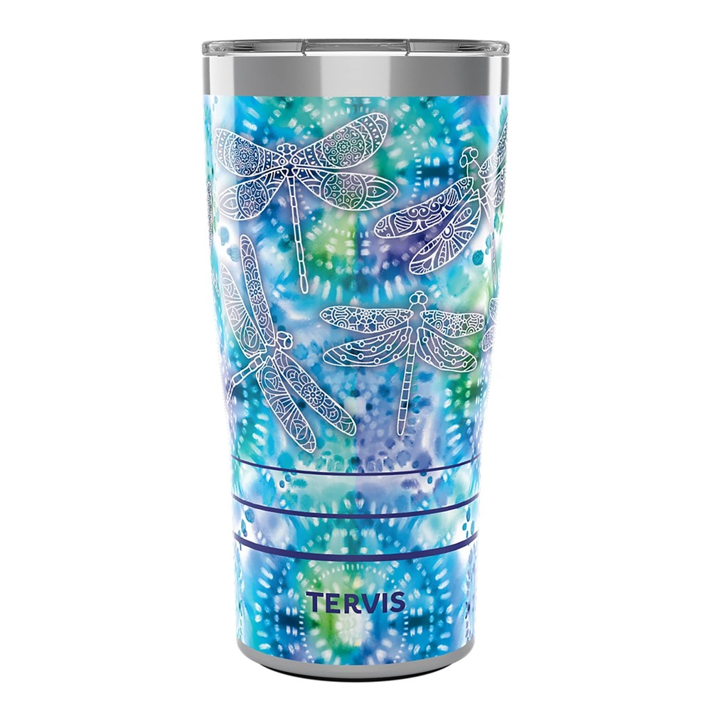 Traveler Tie Dye Dragonfly Triple Walled Insulated Tumbler Travel Cup Keeps D...