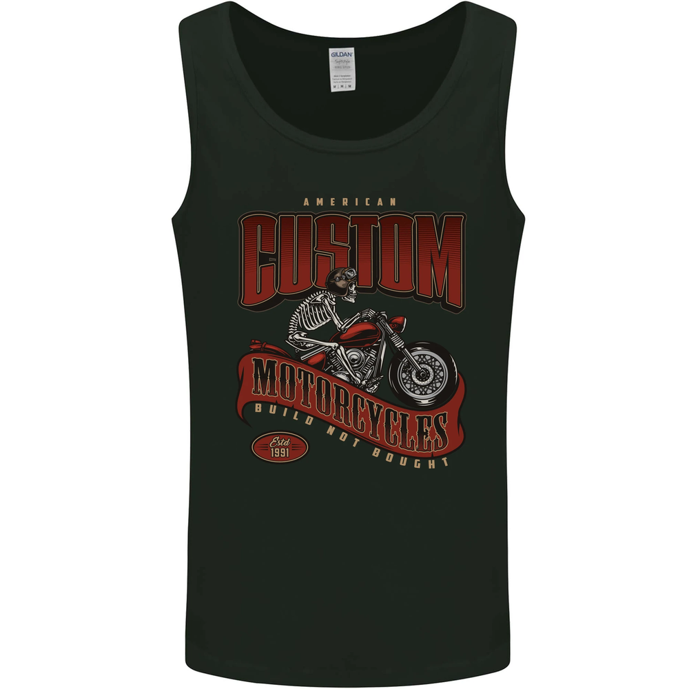 American Custom Motorcycles Biker Motorbike Mens Vest Tank Top