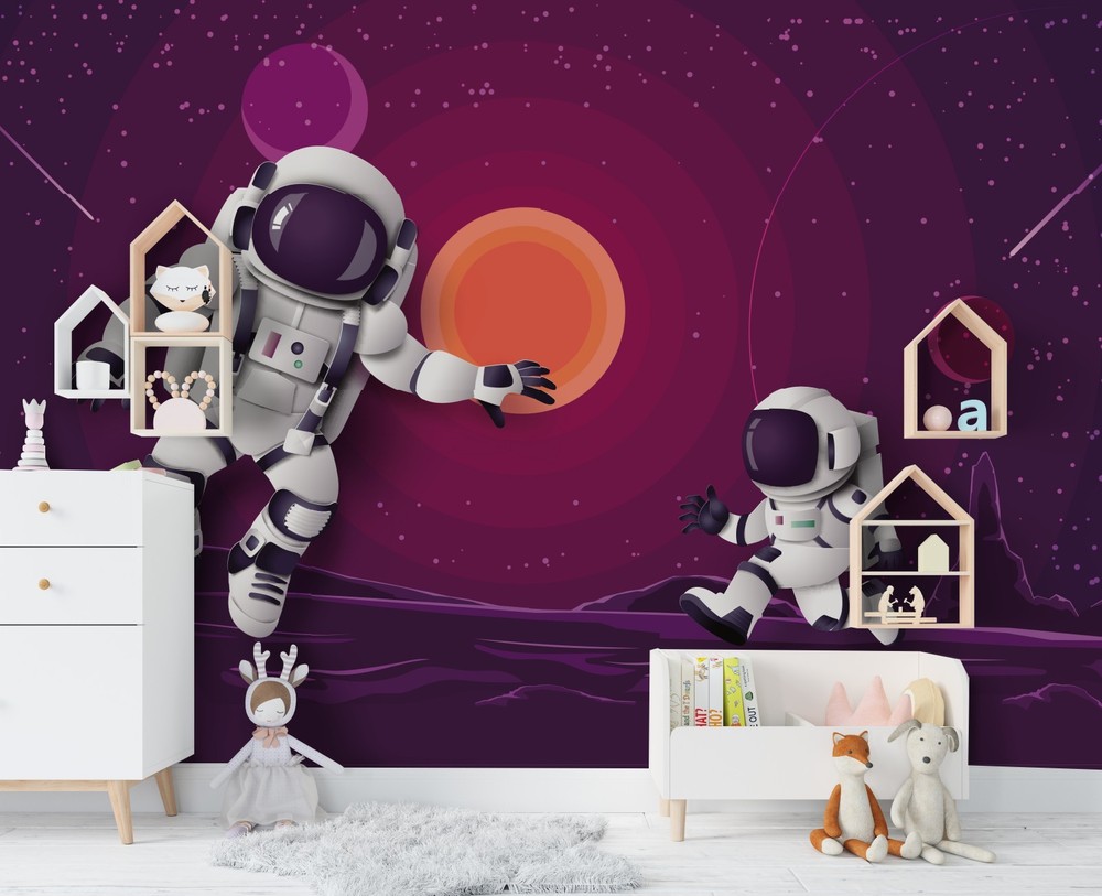 3D Space Astronaut Planet Illustration Wall Murals Wallpaper Murals Wall Sticker