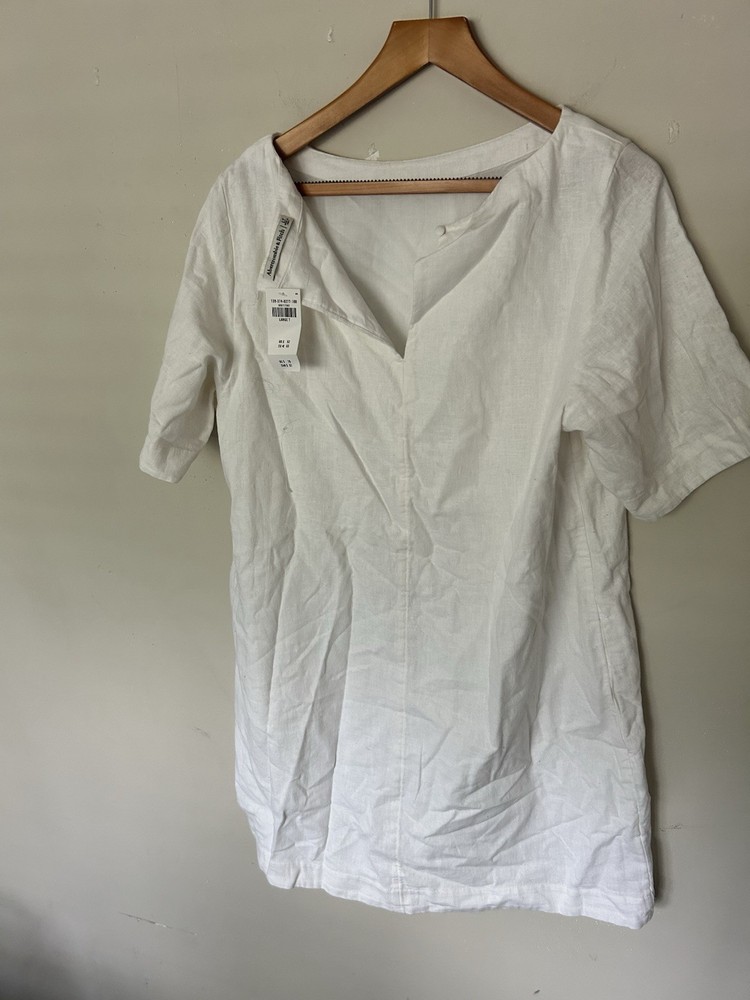 Abercrombie And Fitch White Linen Dress Size M