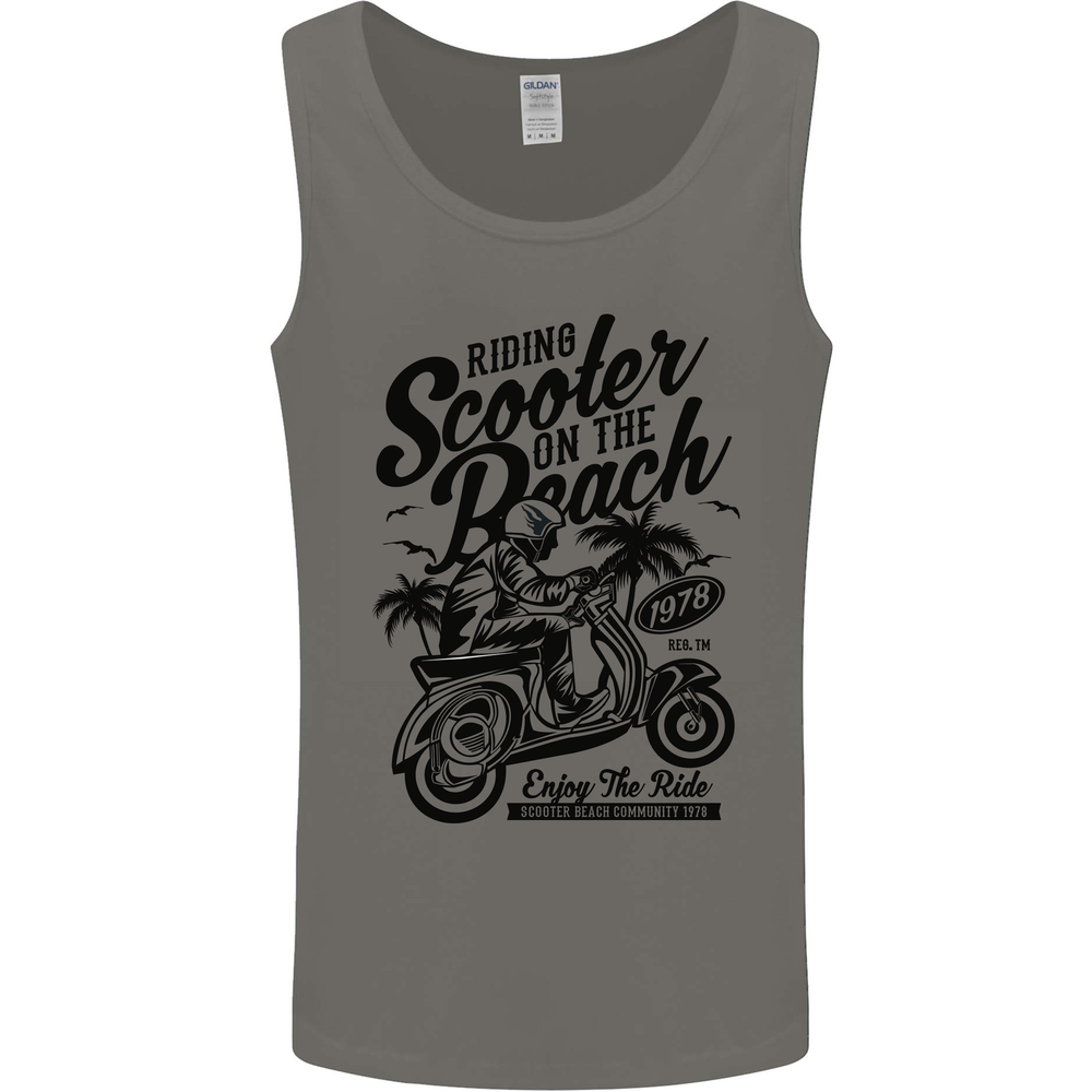 Scooter on the Beach MOD Mens Vest Tank Top