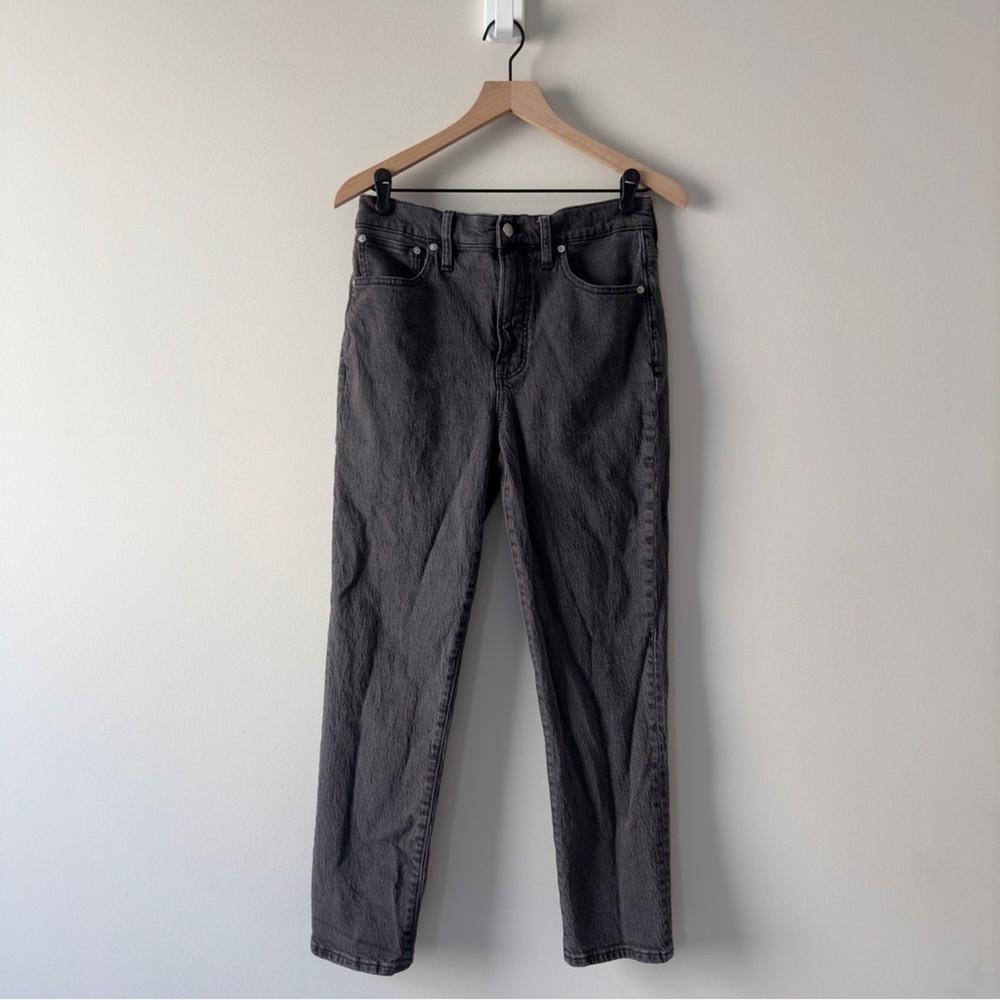 Madewell Vintage Jean in Gray with Zip Button Pockets and Belt Loop