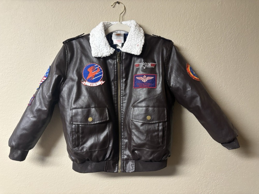 Top Gun Rubie's Children's Bomber Faux Leather Jacket Size Medium