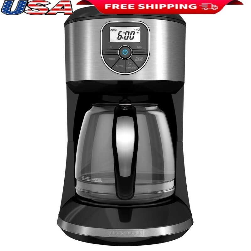 12-Cup Programmable Coffeemaker with Auto Brew Sneak Cup & Durable Glass Carafe