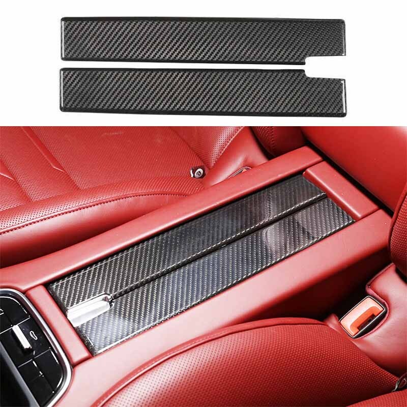Cubierta de caja de almacenamiento trasera de fibra de carbono seca 2017-2021 2 piezas para Porsche Panamera