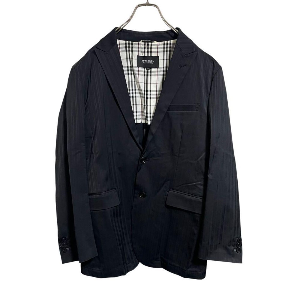 Burberry Black Label tailored jacket in striped black nylon F/S from Japan
