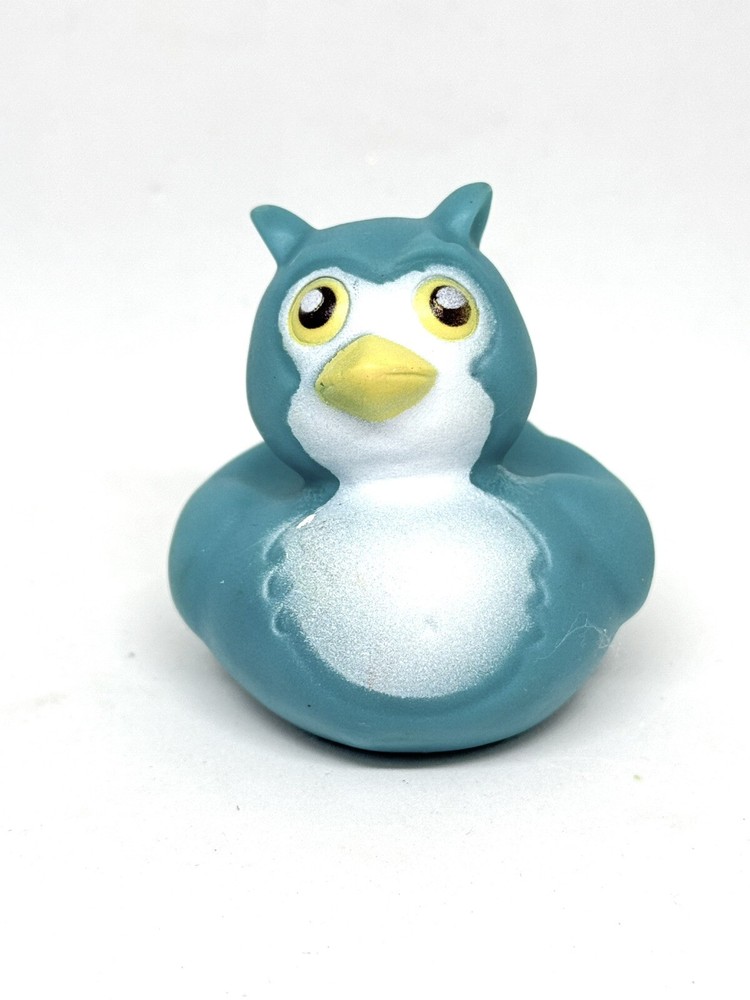Night Owl Teal Rubber Duck 2 Inch Bath Pool Jeep Toy Ducky