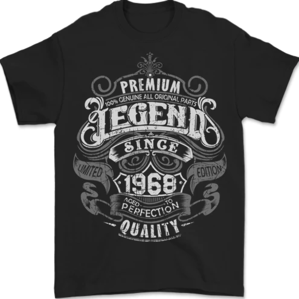 Premium Legend 55th Birthday 1968 Mens T-Shirt 100% Cotton