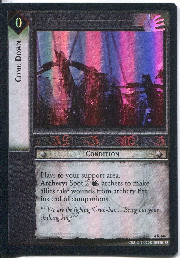 Lord Of The Rings CCG Foil Card TTT 4.R146 Come Down