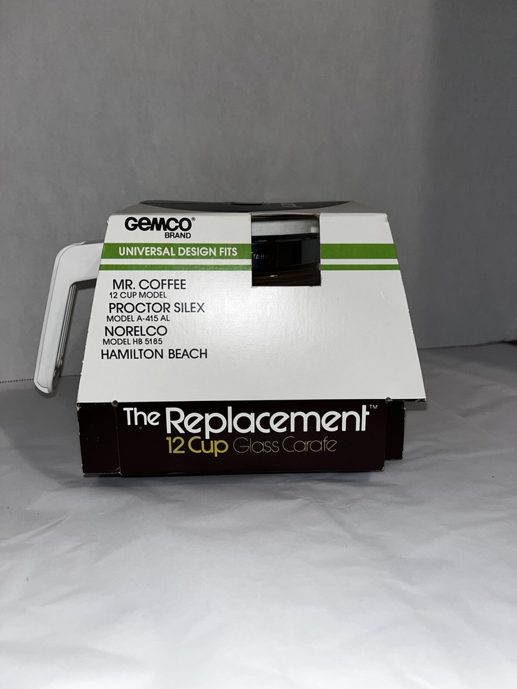 Vintage Gemco Replacement Carafe 10 Cup Glass 1983 Coffee Pot New NOS Universal