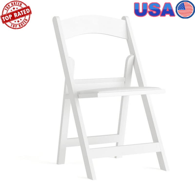 Heavy Duty Folding Chair 800LB Capacity Stackable Vinyl Seat for Indoor Outdoor Use