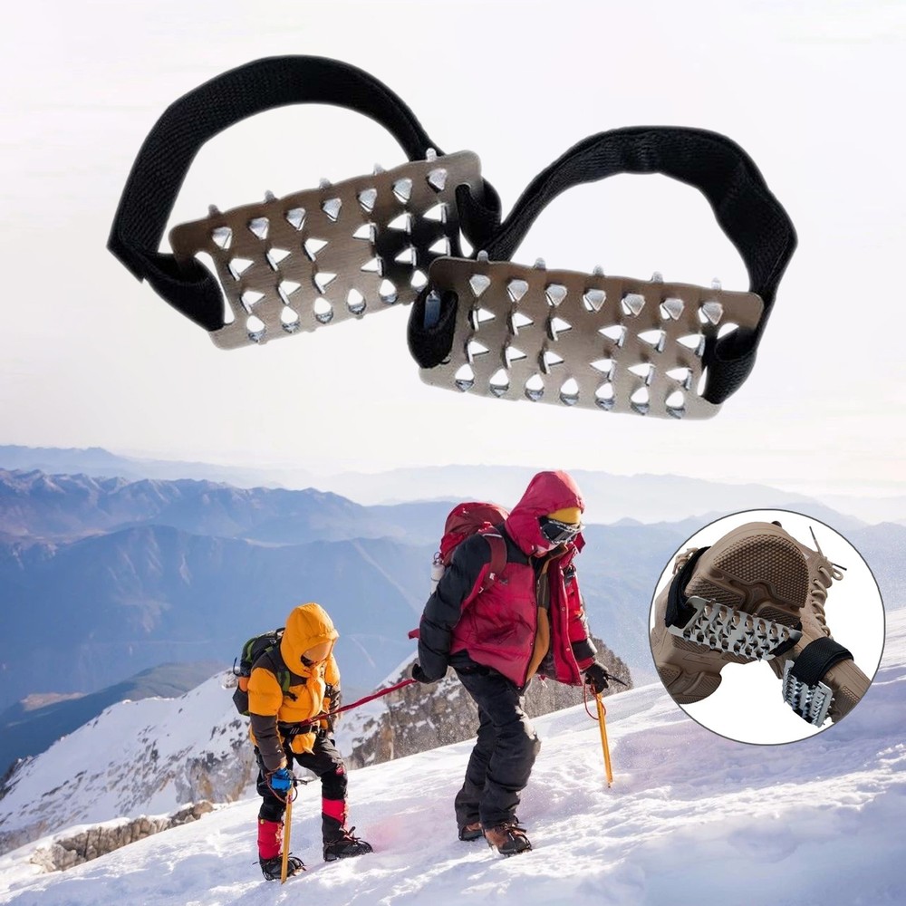 1 Pair Shoes Ice Grippers Wear Resistant Safe Ice Crampons Traction Cleats Easy