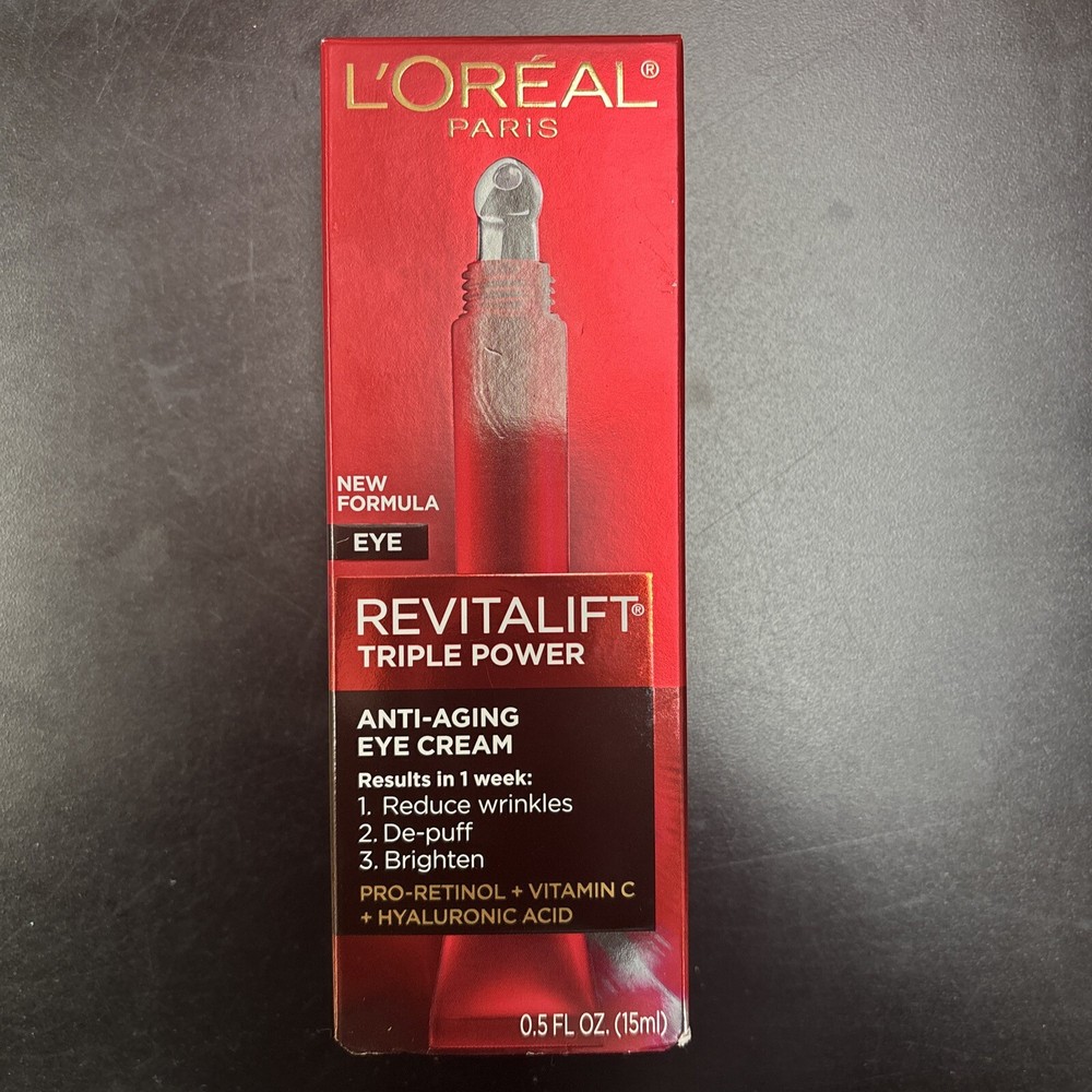 L'Oreal Paris Revitalift Triple Power Anti Aging Eye Cream Hyaluronic Acid 0.5oz