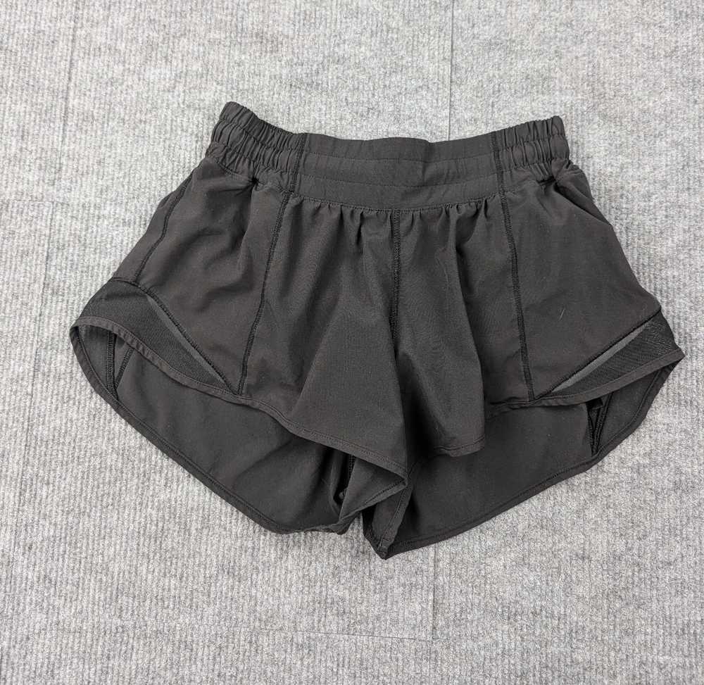 Lululemon Hotty Hot Shorts Womens 4 Black Lined Athletic Running Training Gym