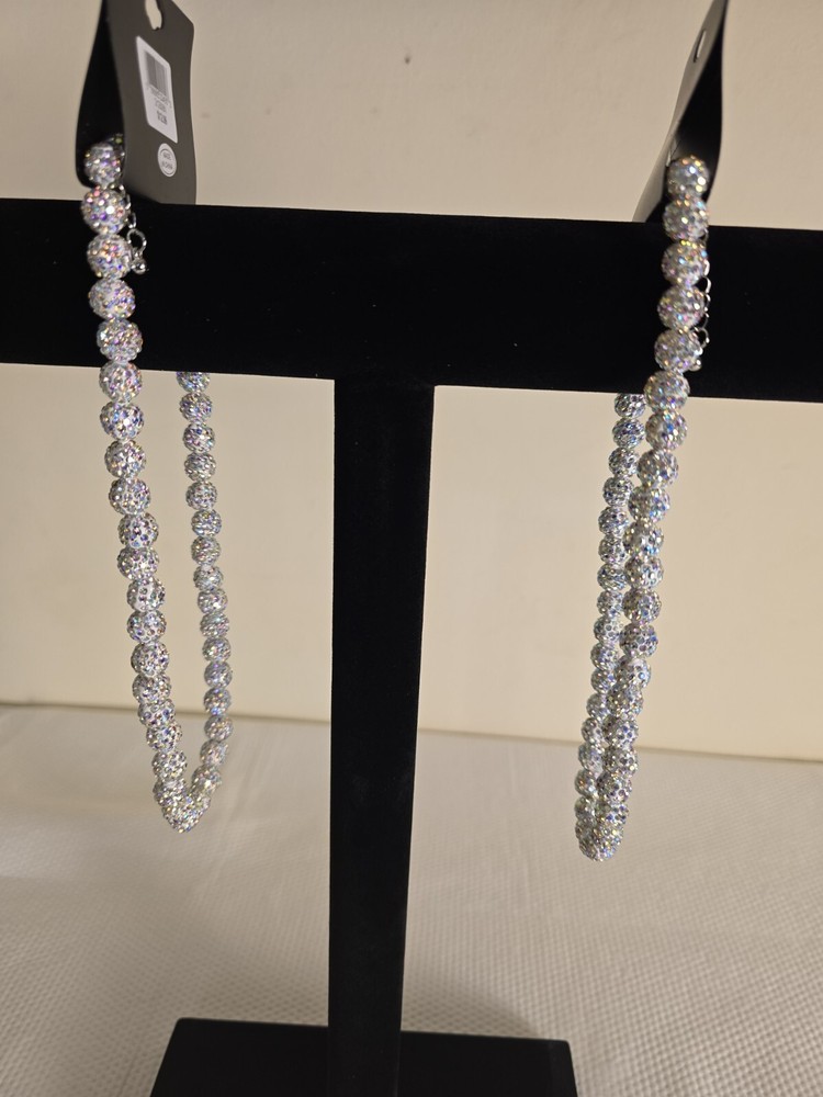 RHINESTONE SILVER TONE NECKLACE  (1)