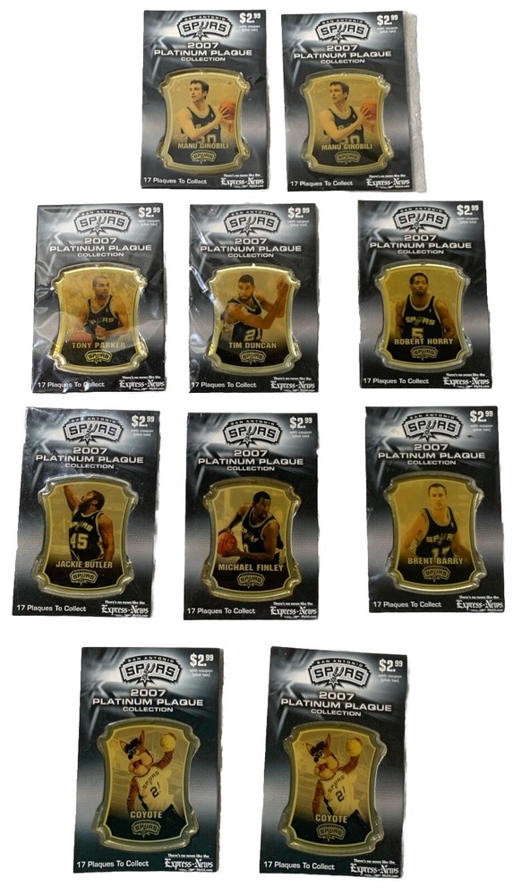 2007 San Antonio Spurs Platinum Plaque Collection Express News Lot of 10 for Fans