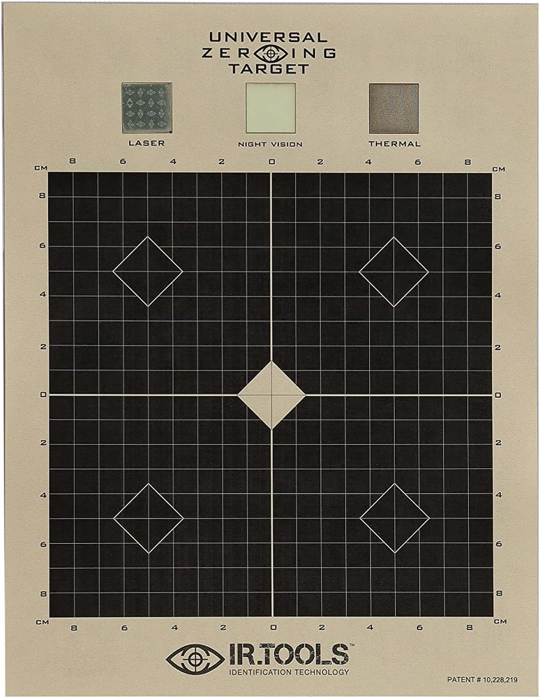 25m Universal Zeroing Target for Laser, Night Vision & Thermal Sights  