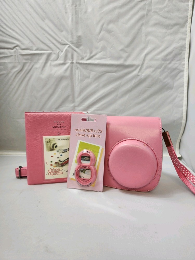 Fujifilm Instax Mini 9 Pink Instant Camera with Leather Case