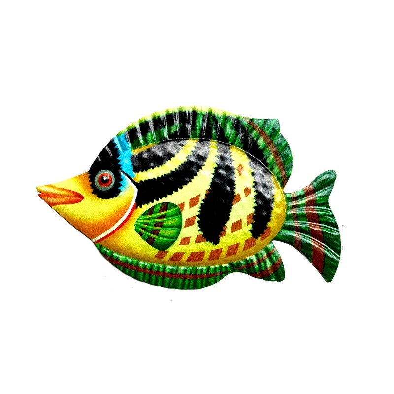 Colorful Metal Fish Wall Art Sculpture for Garden or Indoor Decor