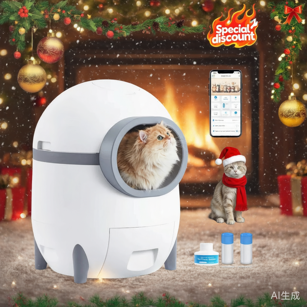 🎄 New Smart Auto Self-Cleaning Cat Litter Box w/App Control Multi-Cat Safety