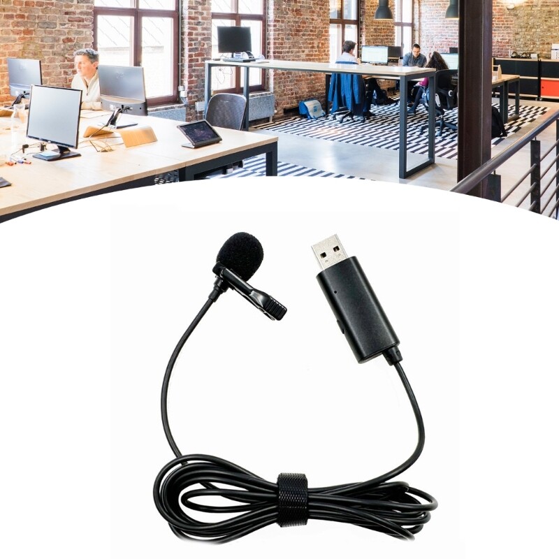 Lavalier Lapel Microphone USB Professional Condenser Clip on Microphone