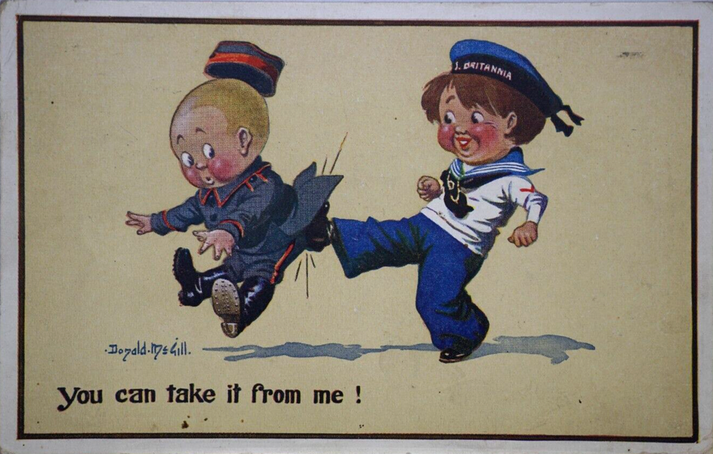 Postcard Seaside Comic Saucy Risqué Propaganda Cap Inter-Art Donald McGill 1479