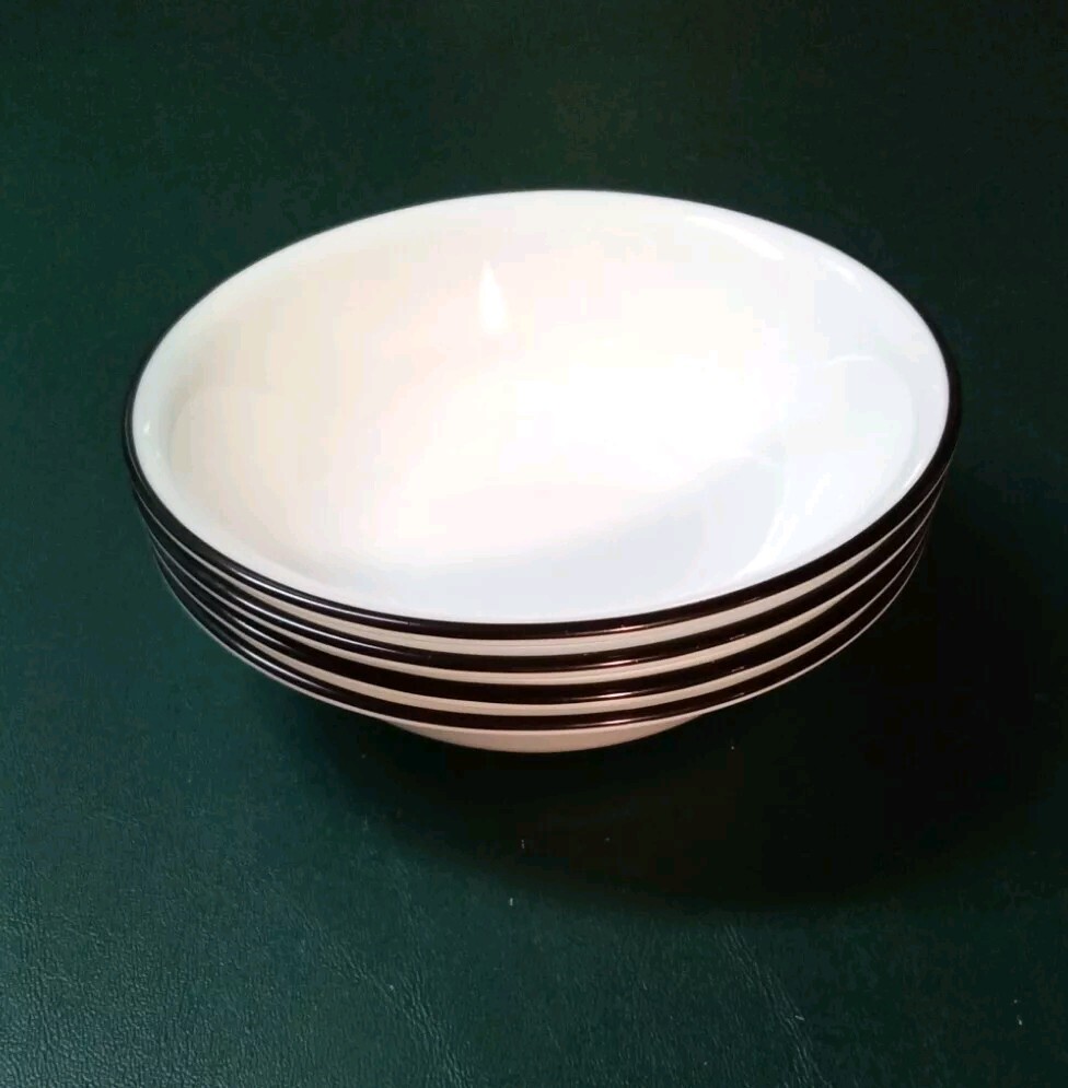 Corelle Garden Get Away Fruit/Dessert Bowls Black Trim - Set of 4