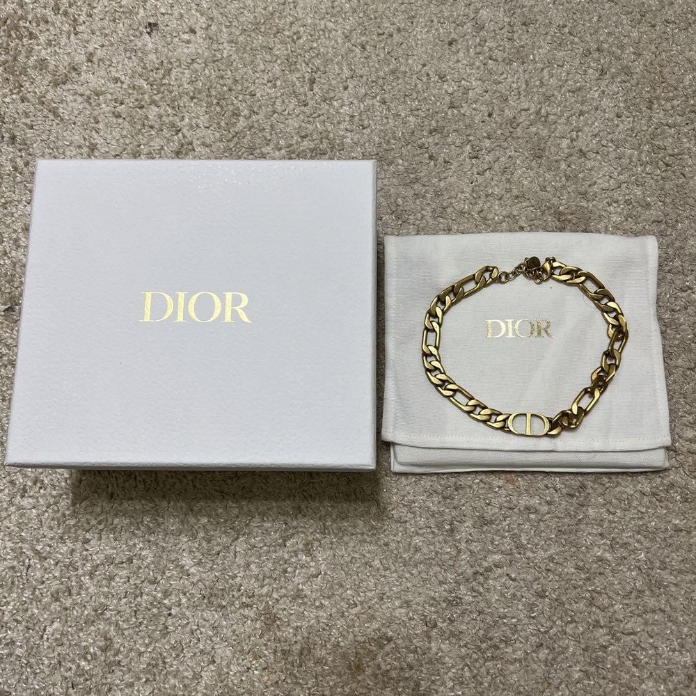 Christian Dior Gold Choker Chain Necklace