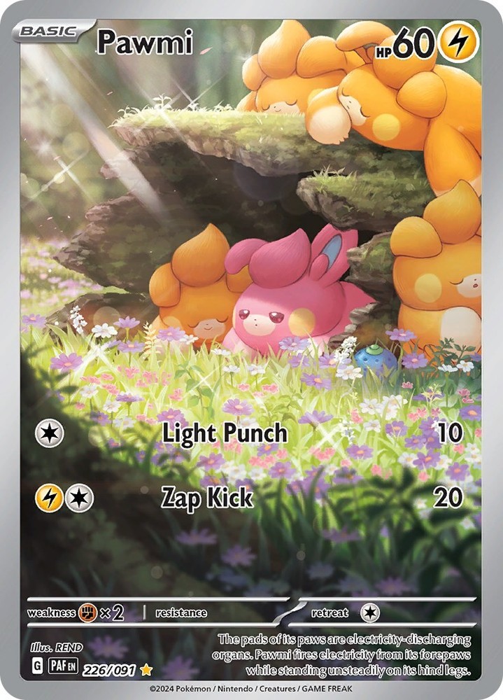 Pawmi 226/091 SV Holo Rare Paldean Fates Pokemon Card