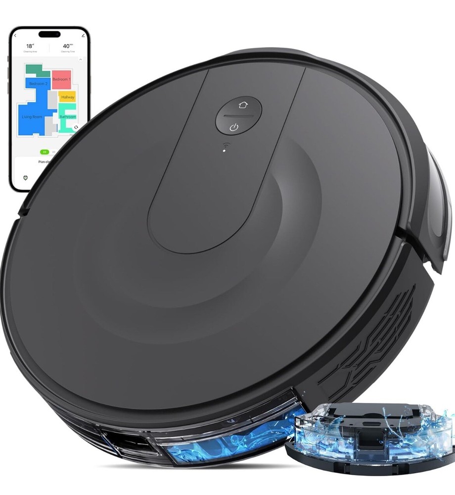 Kewbily Robot Vacuum and Mop Combo, LiDAR Navigation with Ultra Slim Design