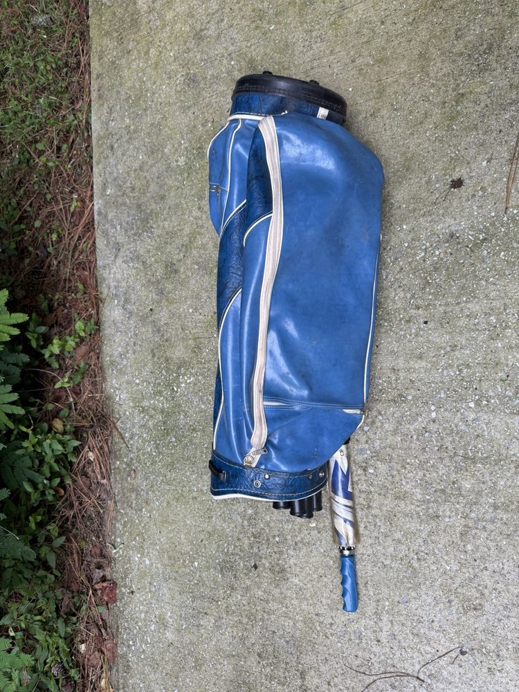 Blue Golf Bag With Umbrella