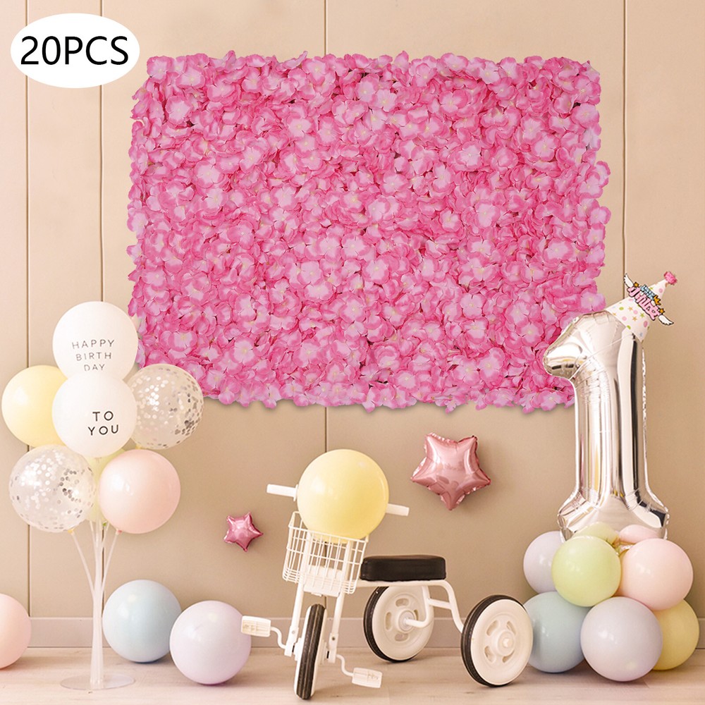 20pcs Artificial Flower Wall Panel Wedding Backdrop Party Flower Wall