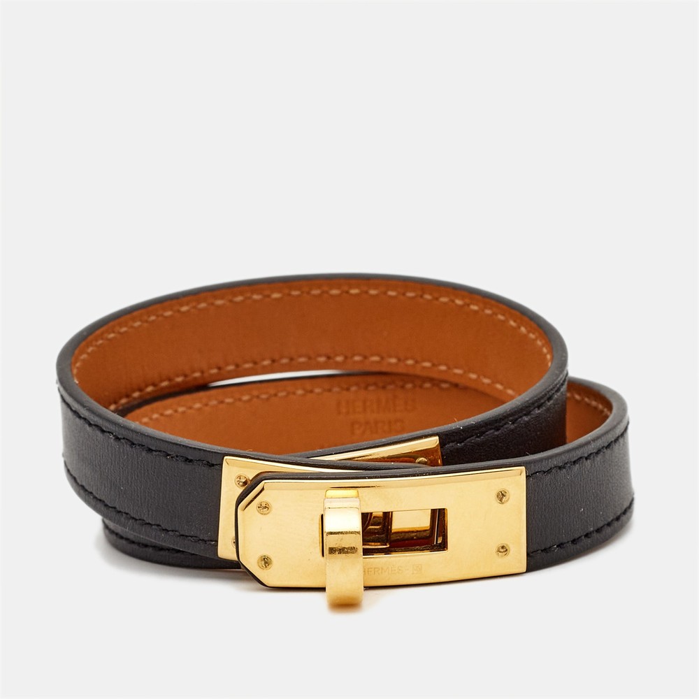 Hermes Kelly gold plated leather bracelet luxury accessory