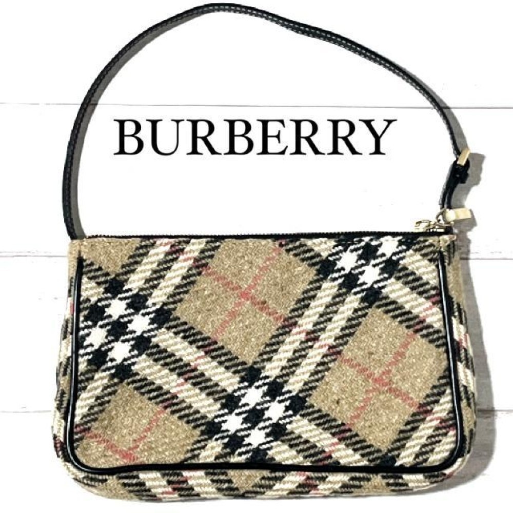 Burberry Shoulder Bag Nova Check Leather Beige Authentic F08281465