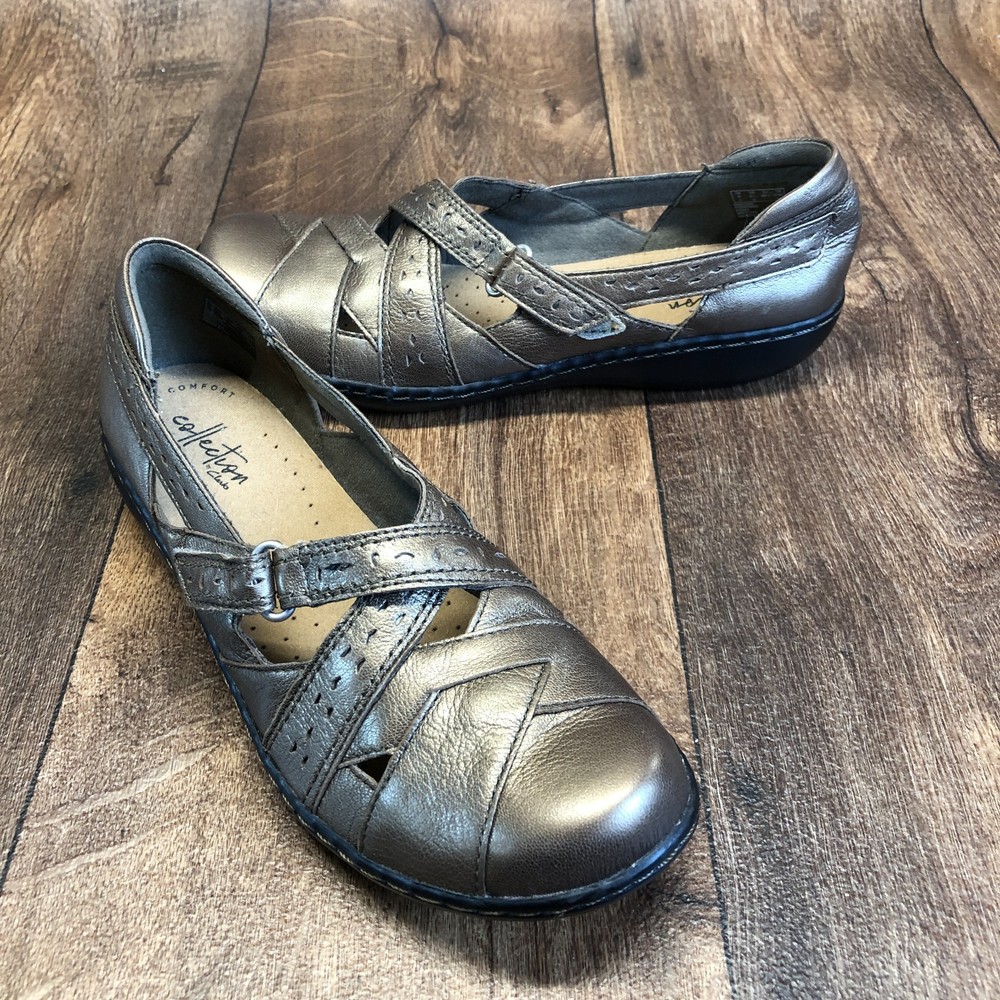 Collection by Clarks Ultimate Comfort Bronze Mary Jane Flats Shoes Women's 8.5