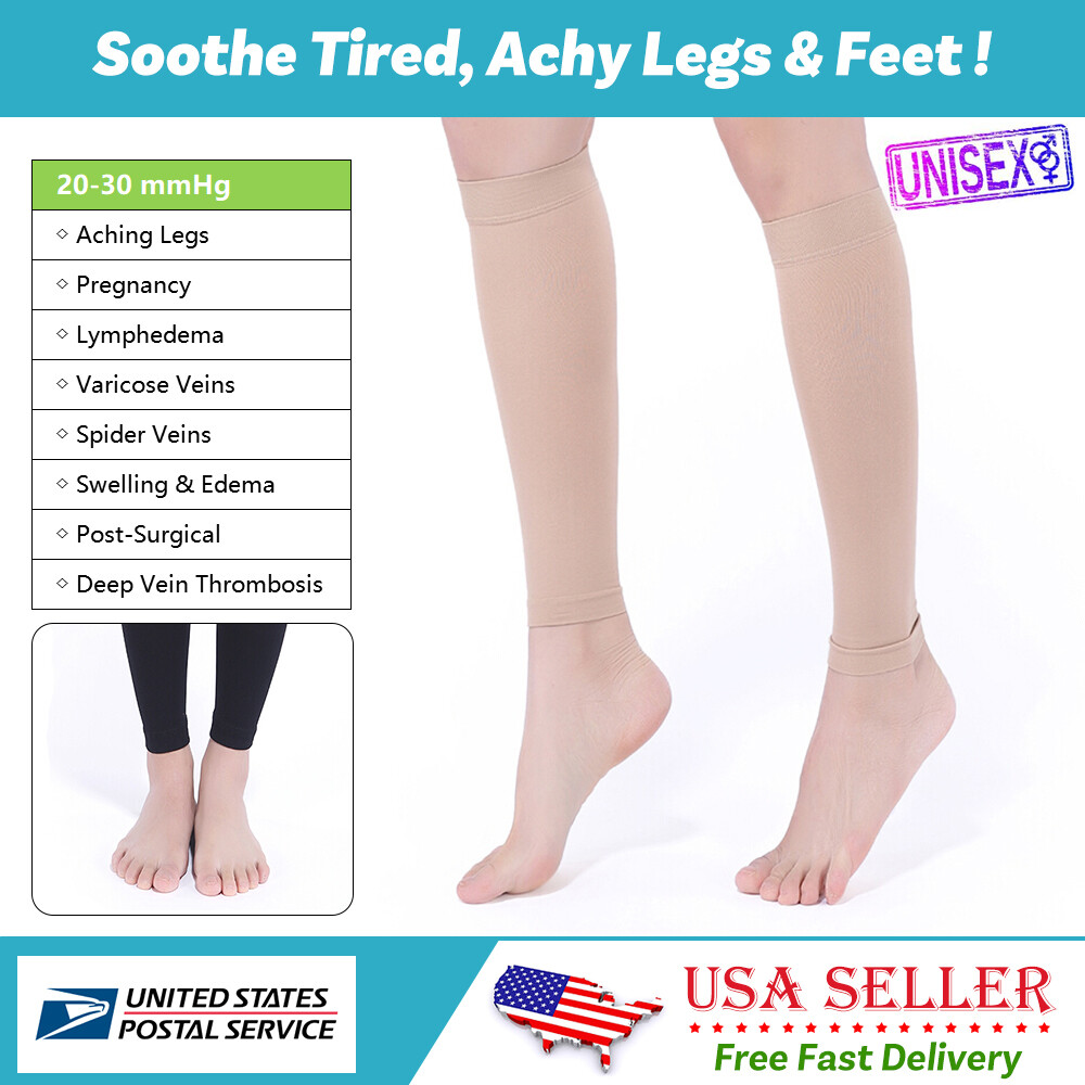 20-30 mmHg Women Men Knee High Sleeves Compression Stockings Varicose Veins Calf