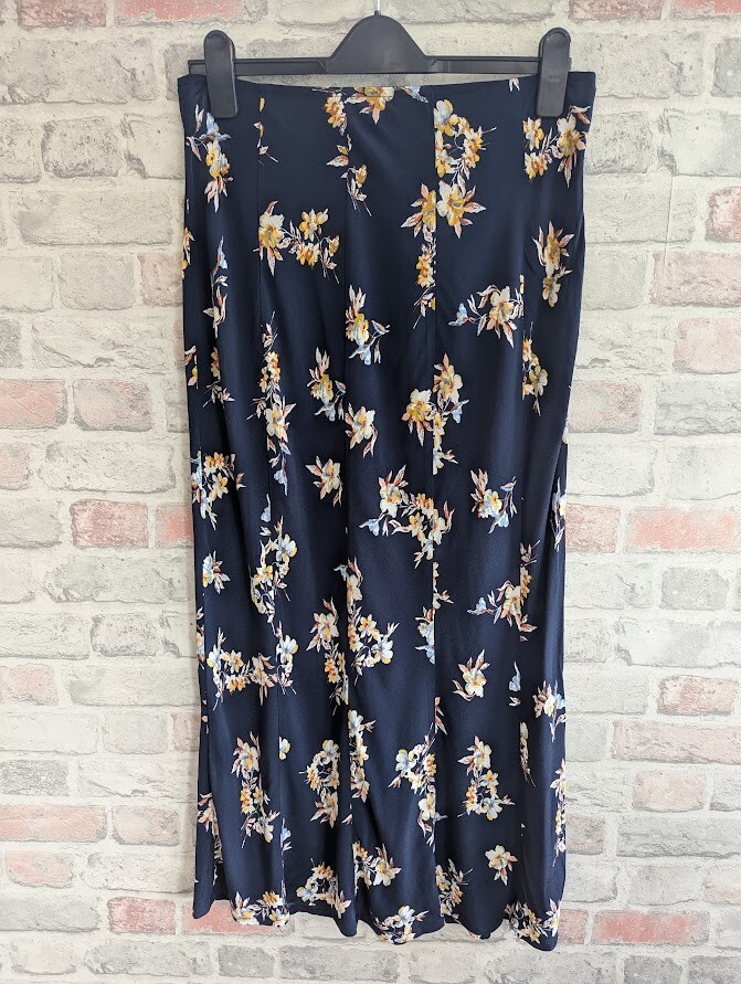 Joules Martha Blue Floral Maxi Skirt Size 12 Posy Print